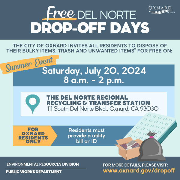 Free Del Norte Drop-off Days Infographic